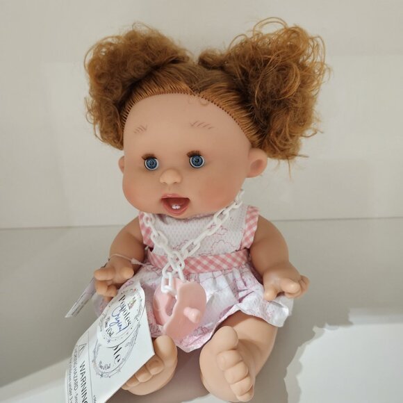 Nines d'Onil Dolls Other - Nines d'Onil Doll Curly Pony Tail White and Pink Dress